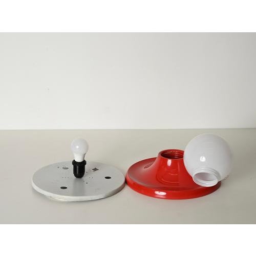 Red Red Light Ball Wall Lamps in Glass and Metal by Castiglioni for Flos, Italy, 1970s, Set of 2 For Sale - Image 8 of 13