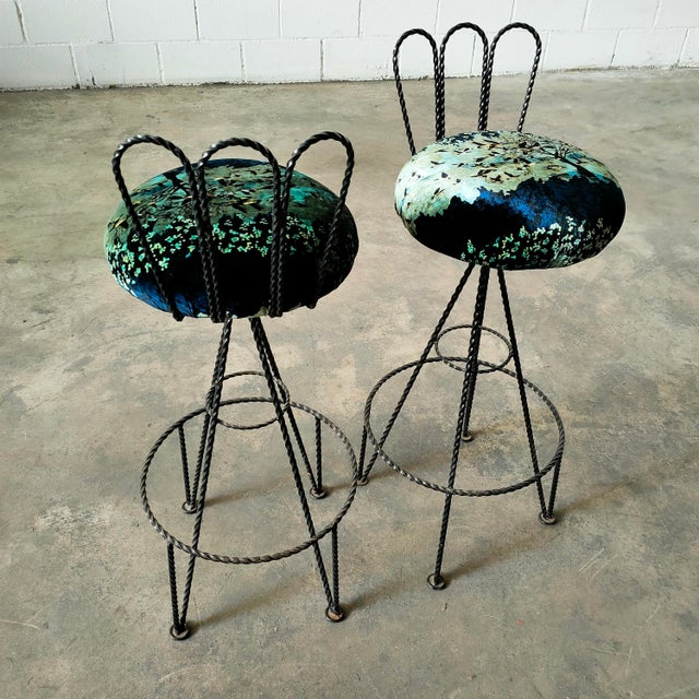 Mid-Century Stools, Spain, 1970, Set of 2 For Sale - Image 6 of 9