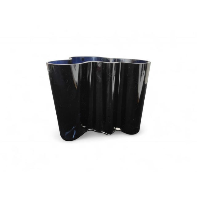 Glass Blue Vase by Alvar Altoo for Iittala, 1990s For Sale - Image 7 of 8