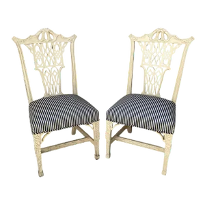 Pair of Mid-20th Century Chinese Chippendale Side Chairs