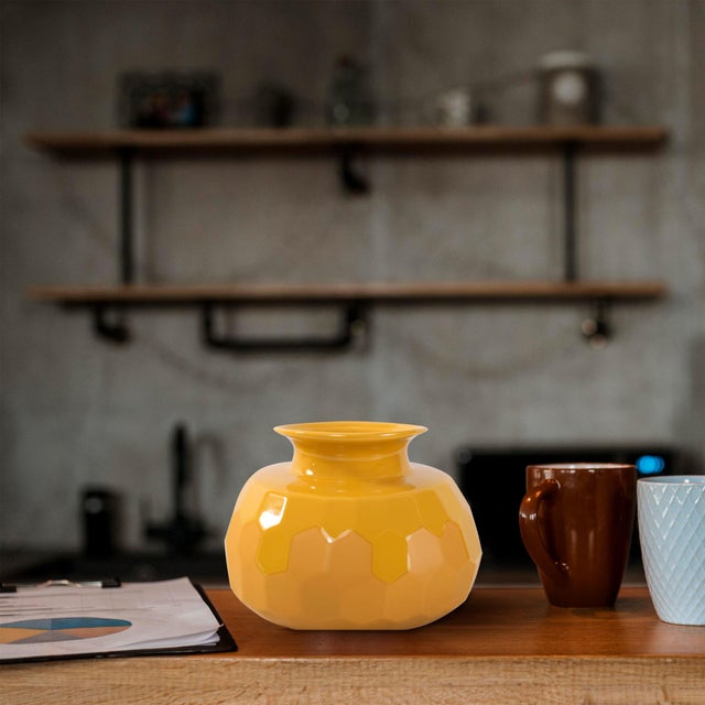Ceramic Golden Bee Ceramic Vase- Small For Sale - Image 7 of 8
