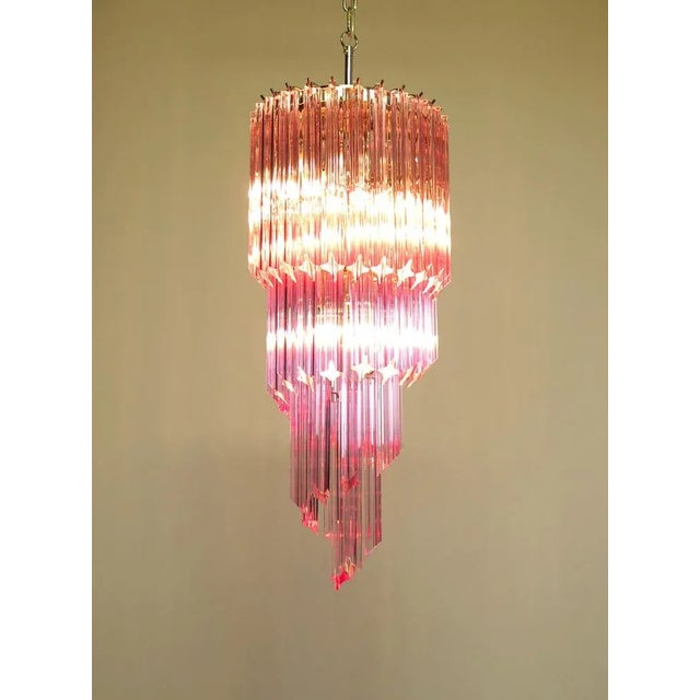 Murano Glass Spiral Chandelier, 1990 For Sale - Image 9 of 13