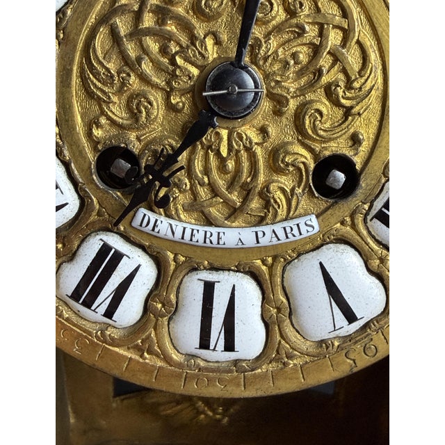 Metal Gilt Bronze Mantel Clock, 1850s For Sale - Image 7 of 15