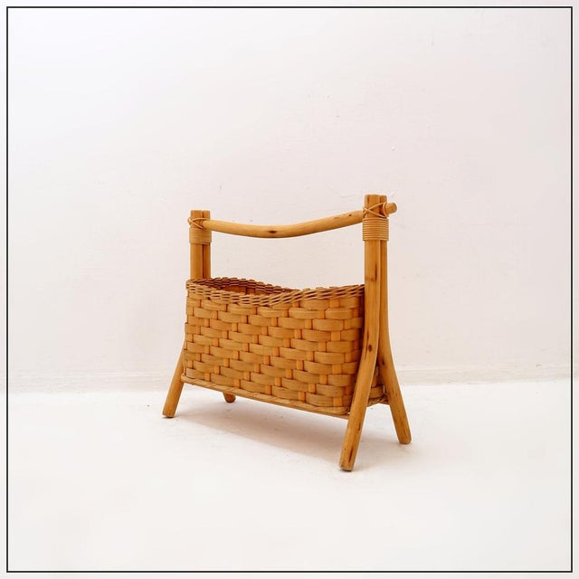 Vintage Bohemian Style Bamboo Magazine Rack, 1970s For Sale - Image 11 of 11