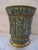 Vintage Ornate French Design Gold & Jade Wastebasket / Trash Can 10" For Sale - Image 4 of 13
