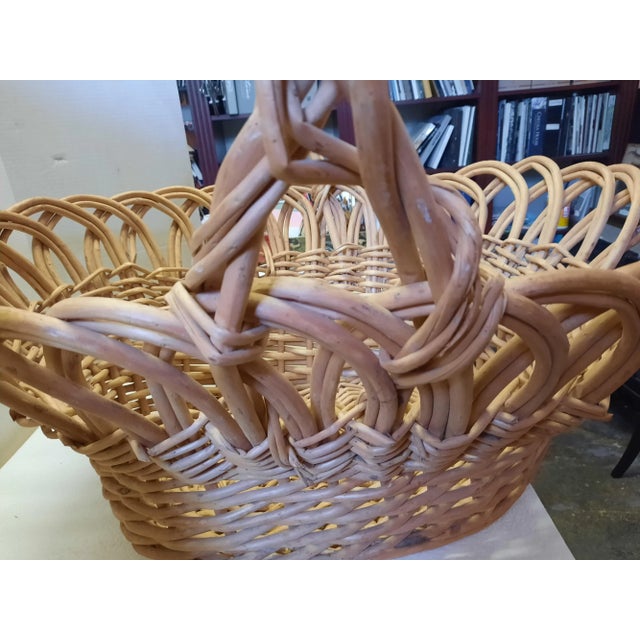 Large Vintage French Basket With Handle For Sale - Image 10 of 12