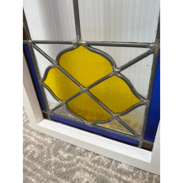 Victorian Style Stained Glass Panels, Pair For Sale - Image 9 of 12