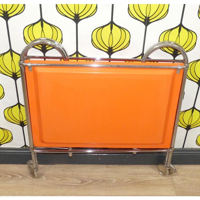 Bar Cart or Side Table in Plastic & Chrome, 1970s For Sale - Image 13 of 17