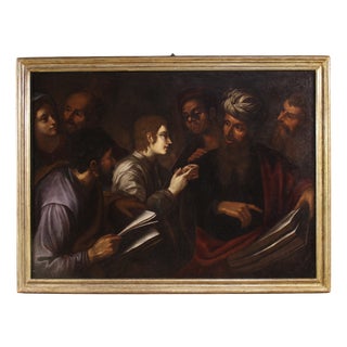 Italian Artist, Christ Among the Doctors in the Temple, 1660, Oil on Canvas For Sale