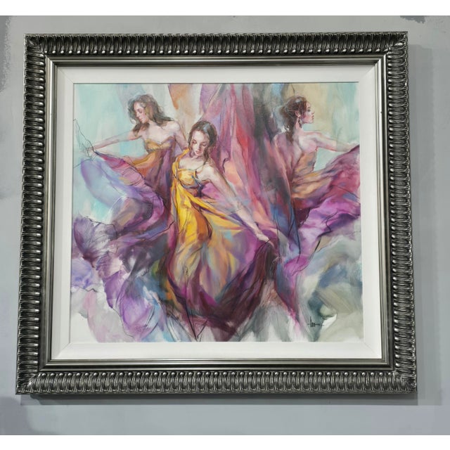 Wonderful and huge original oil on canvas titled 'Polyphony 2' by American artist Anna Razumovskaya, signed to the bottom...