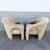 1980s Postmodern Sculpted Tan Velvet Lounge Chairs - A Pair For Sale - Image 5 of 9