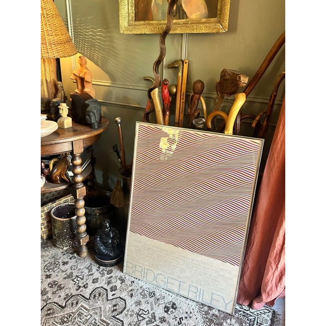 Printmaking Materials Vintage Framed Bridget Riley Offset Lithograph Exhibition Poster Limited Edition of 500 For Sale - Image 7 of 9