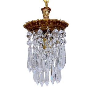 Mid 20th Century Italian Brass Upside Down Layered Cake Chandelier