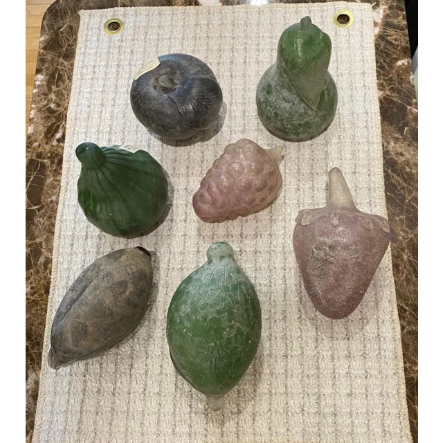 Italian 1980s Italian Murano Glass Assorted Colorful Fruit - Set of 7 For Sale - Image 3 of 10