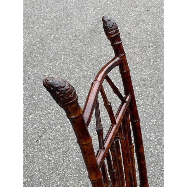 English English Bamboo Desk Chair with Faux Tortoise Finish For Sale - Image 3 of 9