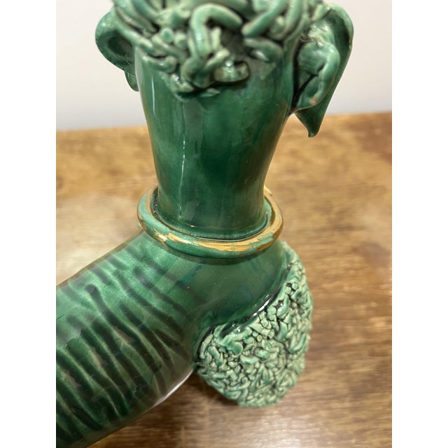 Emerald Green Spaghetti Poodle attributed to Vallauris, France, 1950s For Sale - Image 9 of 11