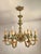 Vintage Louis XV Silvered Gold-Plated Leaf Carved Wood Eight Light Chandelier with Floral Motifs, Italy, 1920s, Set of 2 For Sale - Image 18 of 18