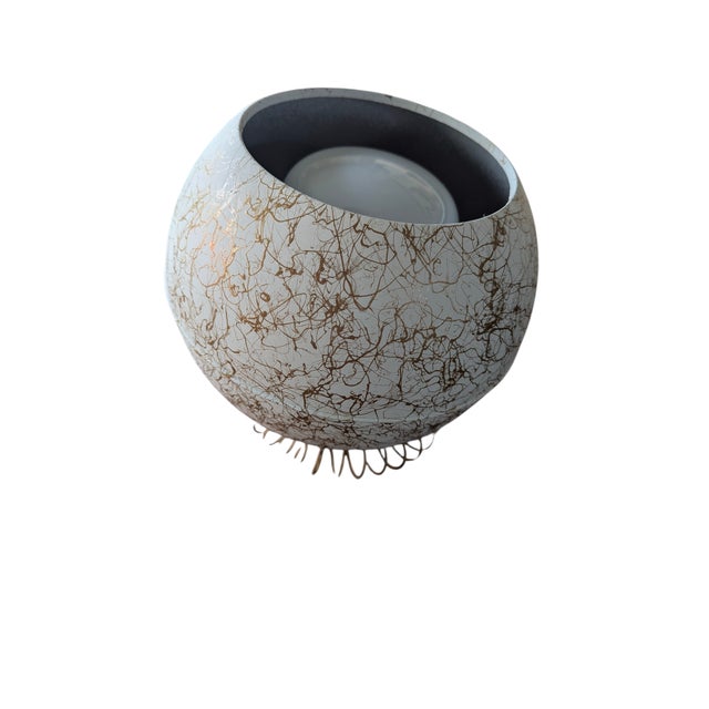 Mid-Century Modern 1950s Mid Century Modern Orb “Eyeball” Table Lamp – Atomic Age Fiberglass Spaghetti Shade For Sale - Image 3 of 7