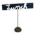 Mid 20th Century Rustic Hand-Painted Wooden "Lunch" Sign on Cast Iron Stand For Sale