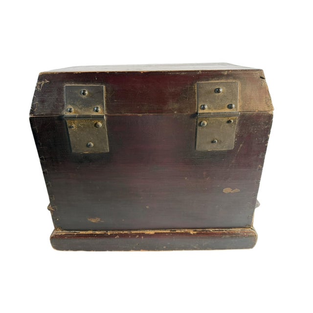 Brown Antique Chinese Box in Original Patina For Sale - Image 8 of 18