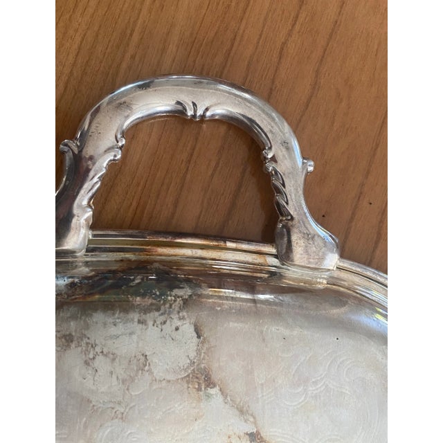 Vintage Silver Plated Large Newport by Gotham Butlers Two Handled Serving Tray For Sale - Image 9 of 10