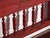 Red Antique Painted Pine Bench with Turned Back, Central Europe, 1900 For Sale - Image 8 of 11