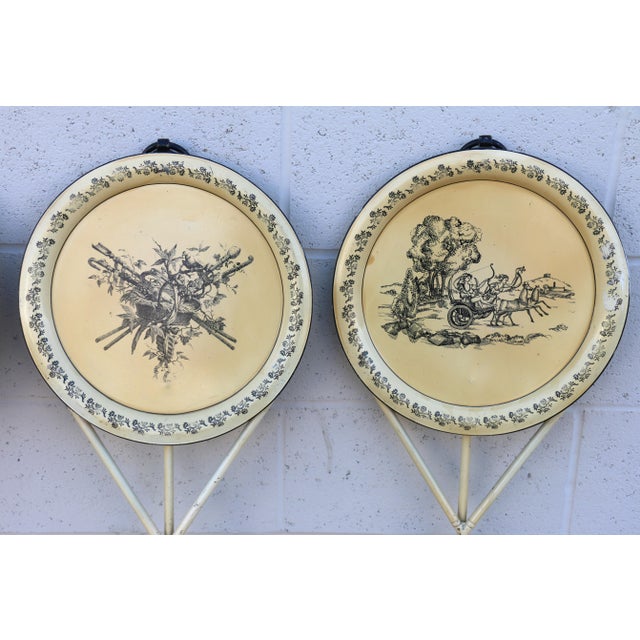 1970 Italian Empire Style Pair of Metal Folding Side Table For Sale In Los Angeles - Image 6 of 12