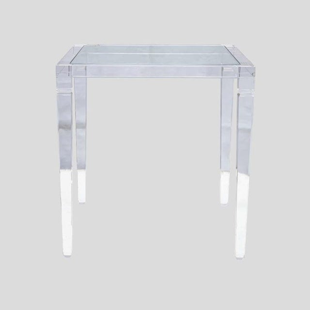 Italian Clear Acrylic Side Table, 1970s For Sale - Image 6 of 6