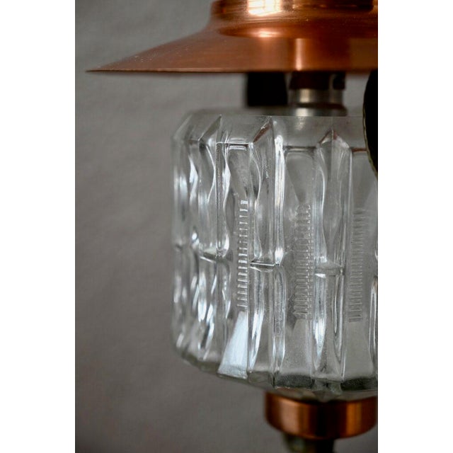 Midcentury Pendant Lamp in Glass and Copper Metal, 1950 For Sale - Image 11 of 14