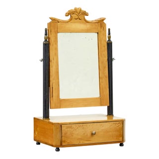 19th Century Swedish Birch Vanity Mirror For Sale