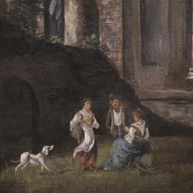 Italian Artist, 20th century Italian architectural capriccio painting, Oil on Canvas For Sale - Image 7 of 16