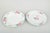 Meissen two dinner plates, 1930s. Beautiful porcelain plates with hand-painted pink roses and a green rim along the...
