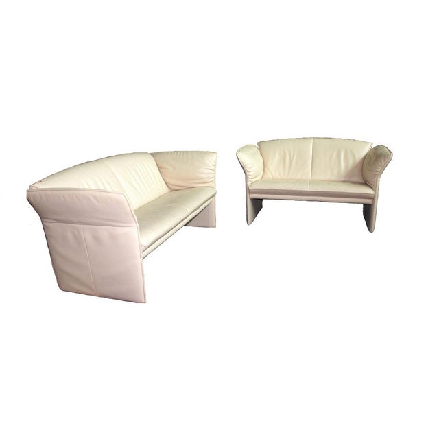 Leather Cream White Jr 2700 Sofas in 2 Sizes from Jori, Set of 2 For Sale - Image 4 of 5