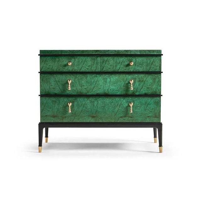 A striking design with blended elements from the Art Deco and Mid-Century modern styles. With a striking Emerald Green...