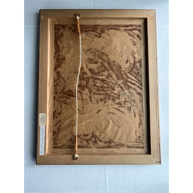 1980s Vintage Acrylic Still Life Painting of a Violin, Sheet Music and Two Apples For Sale - Image 5 of 5