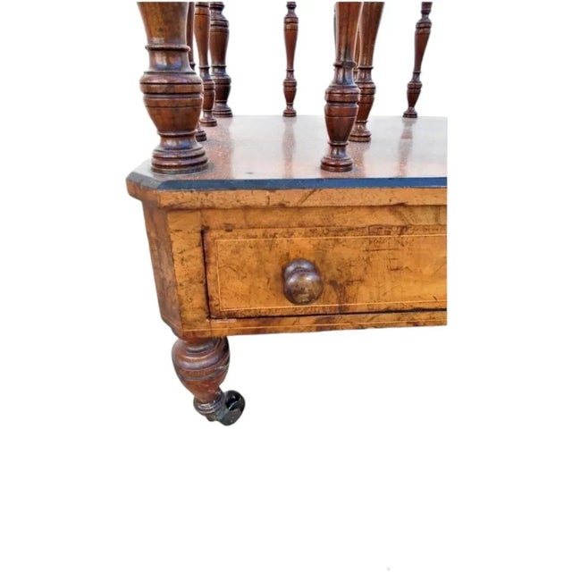 English Mid 19th Century Vintage English Walnut Victorian Magazine Rack For Sale - Image 3 of 6