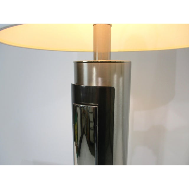 Mid-Century Modern Laurel 1970's Stainless Chrome Table Lamp For Sale - Image 3 of 11