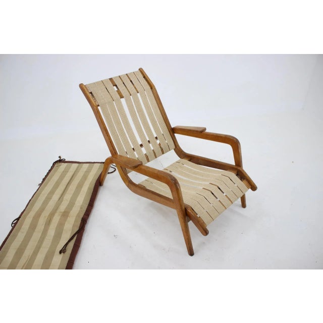 Oak Lounge Chair by Jan Vanek, Czechoslovakia, 1960s For Sale - Image 8 of 11