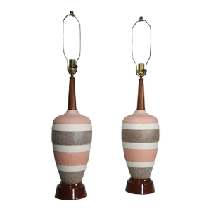 Pr. Mid Century Ceramic Table Lamps