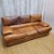 Vintage Italian Distressed Cognac Leather Sofa For Sale - Image 9 of 11
