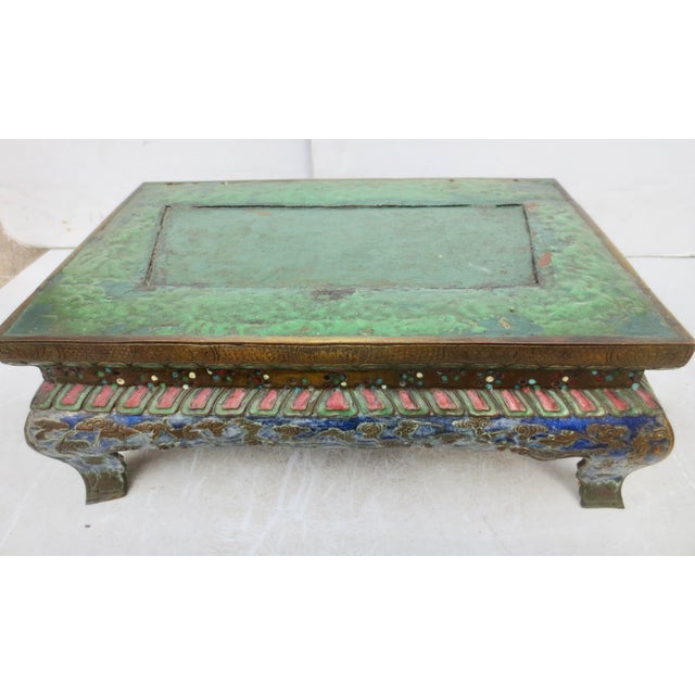 Metal Buddhist Enamel Image Stand Circa 19/20th For Sale - Image 7 of 14