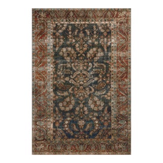 Chris Loves Julia x Loloi Jules Ocean / Spice 18" x 18" Sample Rug For Sale