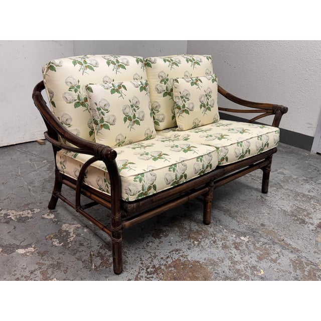 Contemporary McGuire Furniture Bamboo Loveseat, Vintage. For Sale - Image 3 of 12