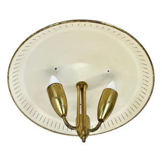 Round Brass Ceiling Light in the style of Gino Sarfatti, Italy, 1950s For Sale