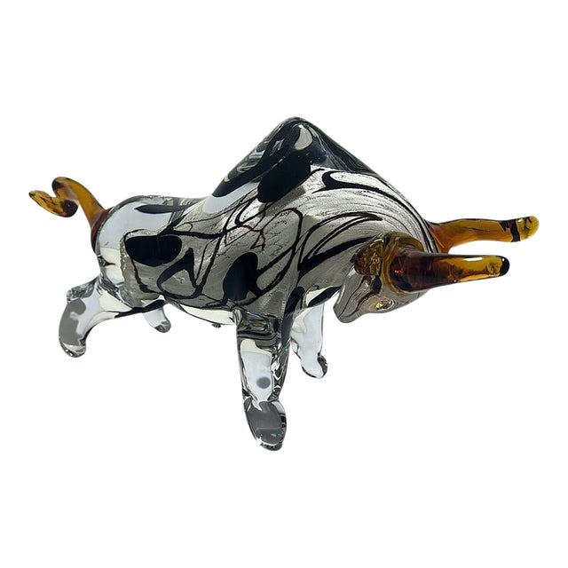 Murano Glass Bull Sculpture Sommerso Technique For Sale