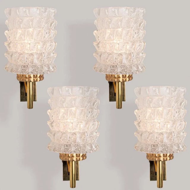Vintage German Brass and Glass Wall Lights from Hillebrand, 1970s, Set of 2 For Sale - Image 4 of 16