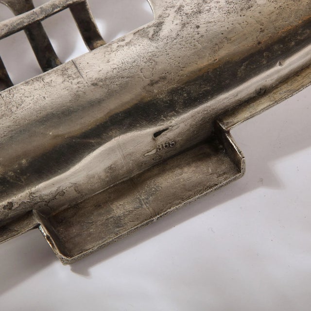 WMF Art Deco Sculptural Silverplate Centerpiece w/ Geometric & Foliate Motifs For Sale - Image 11 of 12