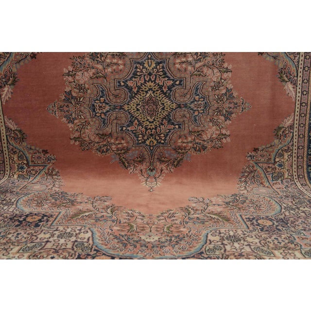 1970s 1970s Vintage Persian Handmade Wool 7x10 Orange Area Rug For Sale - Image 5 of 11