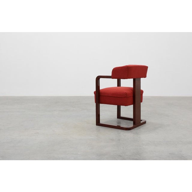 1920s Art Deco Red Chair, Belgium, 1920 For Sale - Image 5 of 14