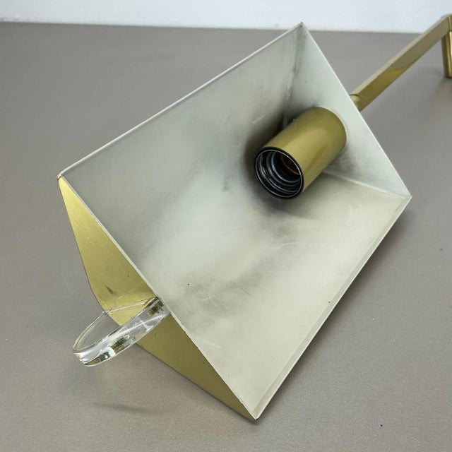 Large Swing Arm Brass & Acrylic Glass Wall Light in the style of Stilnovo, Italy, 1970s For Sale - Image 18 of 18